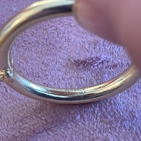 VERSACE Gold tone hoops with logo - Picture 4 of 5